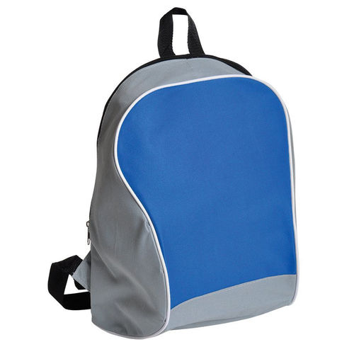 Промо-рюкзак Fun; серый с синим; 30х38х14 см; полиэстер; шелкография